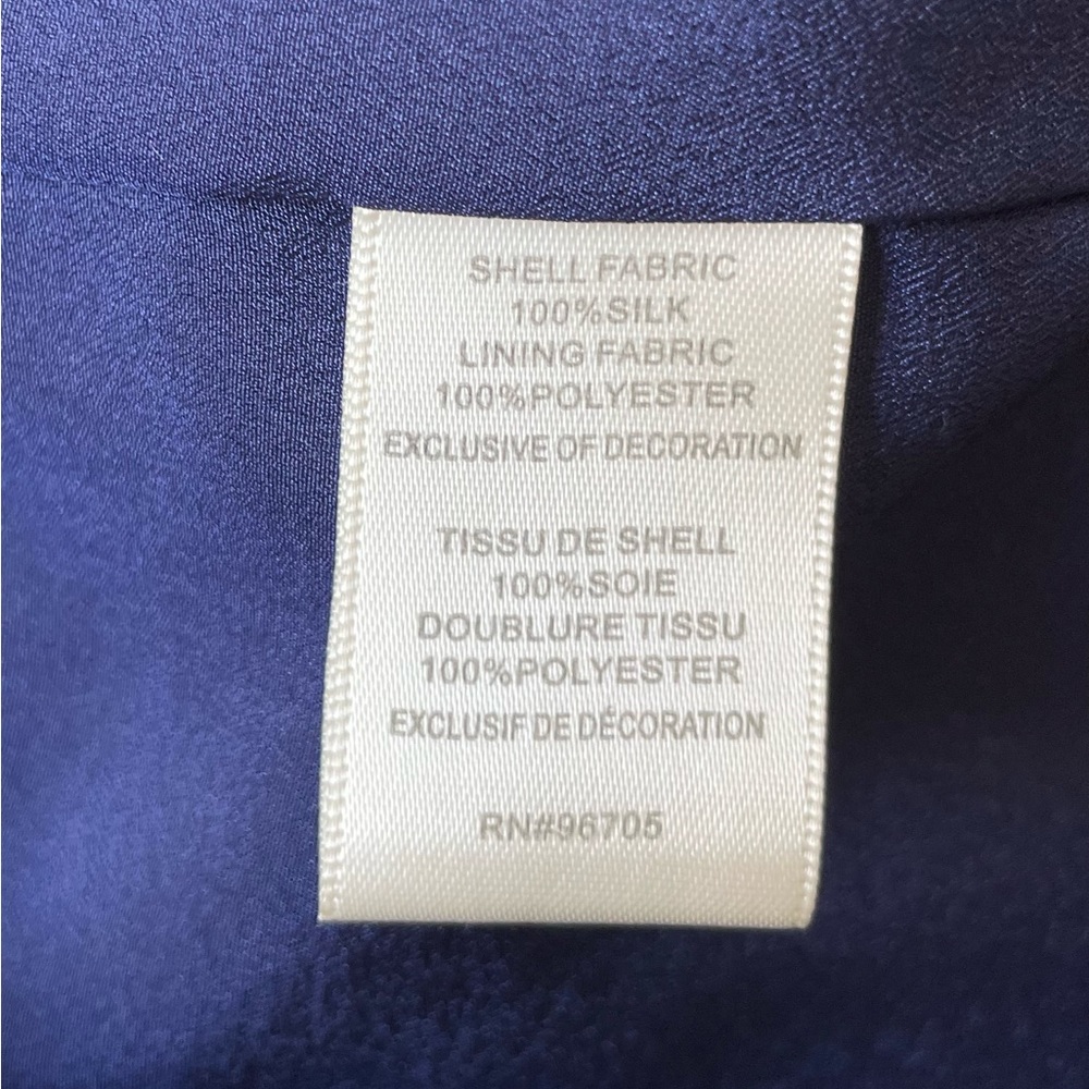 Rebecca Taylor Navy Blue Silk Strapless Cocktail Evening Dress - Sz 4 - Picture 10 of 10